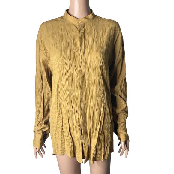 Elliot Shirt Mens Med Gold Button Front 15-15.5 - Picture 14 of 14